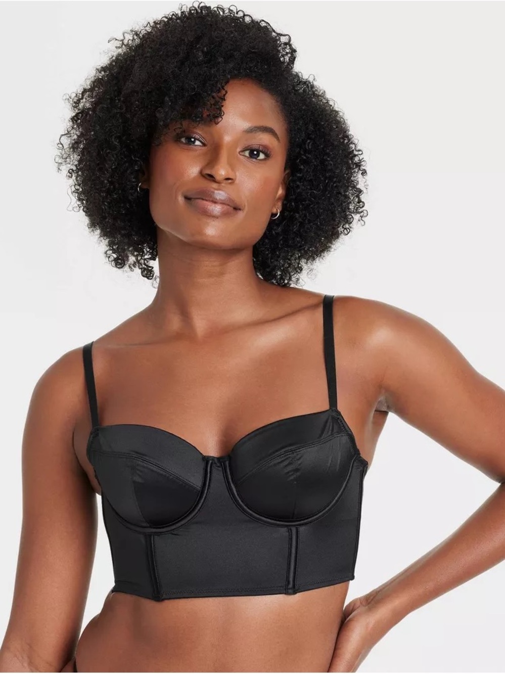 Auden Women's Satin Lightly Lined Lingerie Corset Black